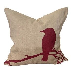 Newport Red Bird Throw Pillow 20x20 Zipper Duck Feather Insert USA Bird Lovers